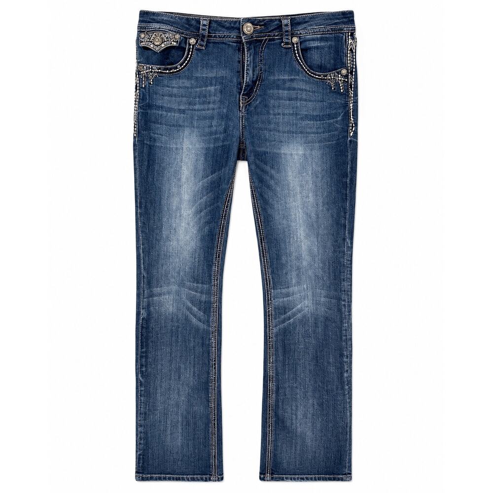 Grace in LA Jeans Womens 30 Easy Fit Bootcut Western Bling Y2K Embellished 30x32